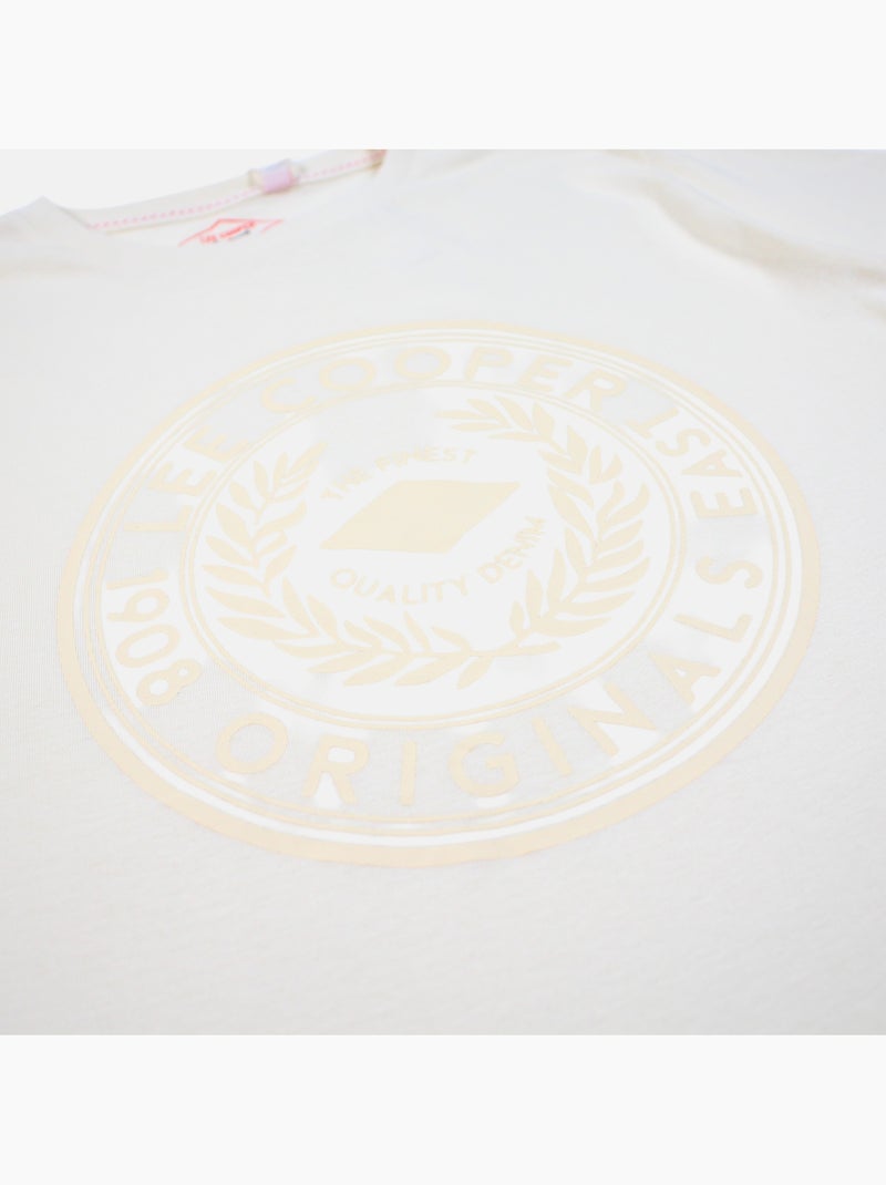 Lee Cooper - Camiseta hombre blanco manga corta con logo embossado Blanco - Kiabi