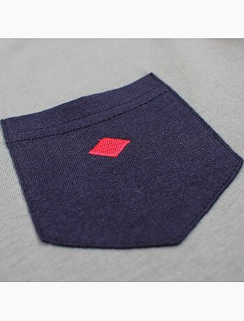 Lee Cooper - Camiseta hombre caqui manga corta con bolsillo contrastado