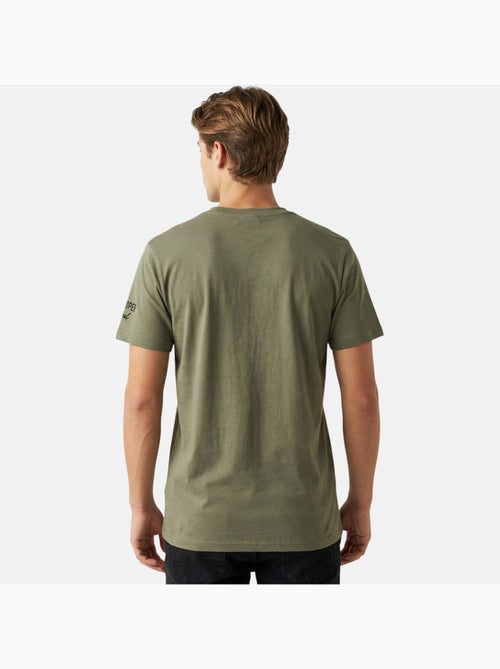 Lee Cooper - Camiseta hombre caqui manga corta con bolsillo contrastado - Kiabi