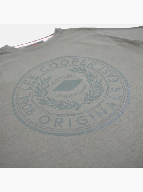 Lee Cooper - Camiseta hombre caqui manga corta con logo embossado - Kiabi
