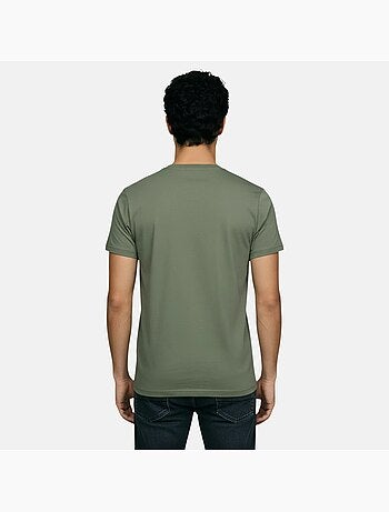 Lee Cooper - Camiseta hombre caqui manga corta cuello redondo