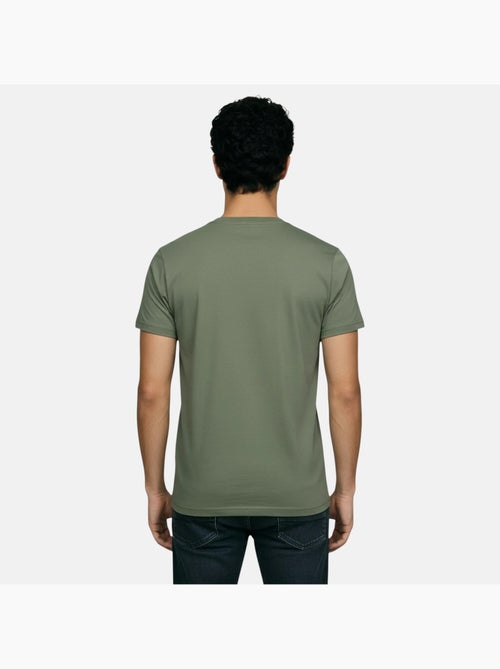 Lee Cooper - Camiseta hombre caqui manga corta cuello redondo - Kiabi