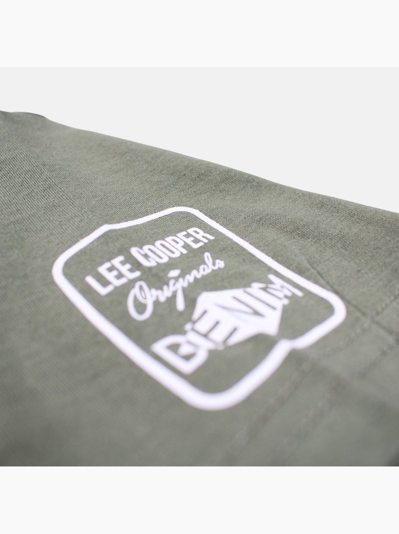 Lee Cooper - Camiseta hombre caqui manga corta cuello redondo Verde - Kiabi