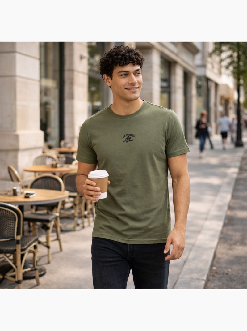 Lee Cooper - Camiseta hombre  de manga corta Caqui - Kiabi