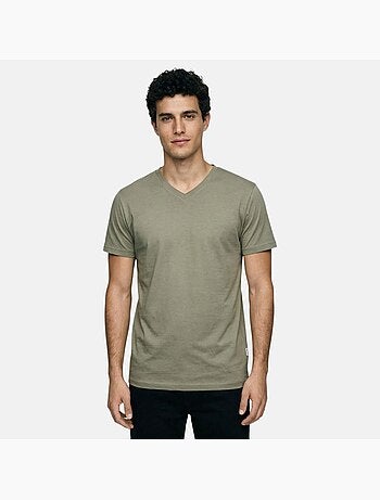 Lee Cooper - Camiseta hombre de manga corta con cuello en V