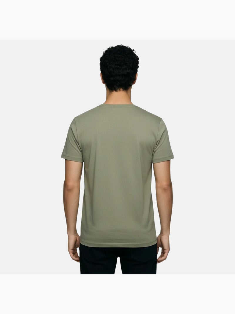 Lee Cooper - Camiseta hombre de manga corta con cuello en V Caqui - Kiabi