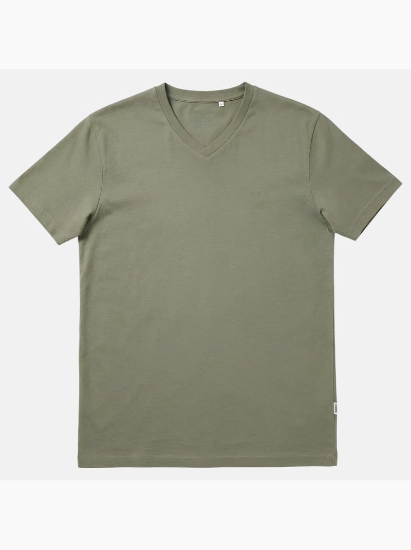 Lee Cooper - Camiseta hombre de manga corta con cuello en V Caqui - Kiabi