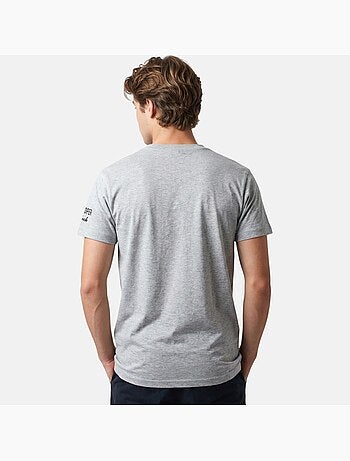 Lee Cooper - Camiseta hombre gris manga corta con bolsillo contrastado