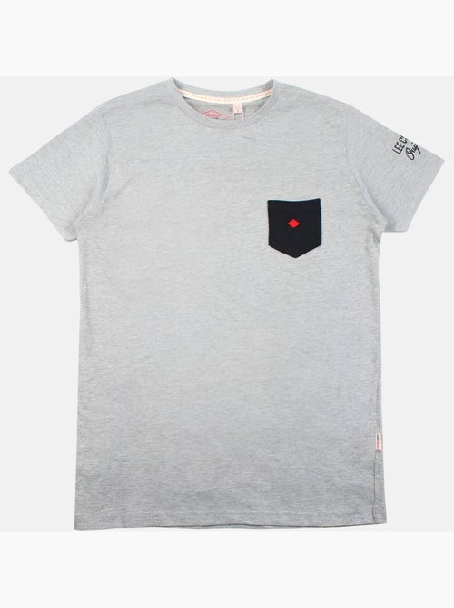 Lee Cooper - Camiseta hombre gris manga corta con bolsillo contrastado - Kiabi