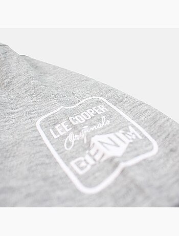Lee Cooper - Camiseta hombre gris manga corta cuello redondo