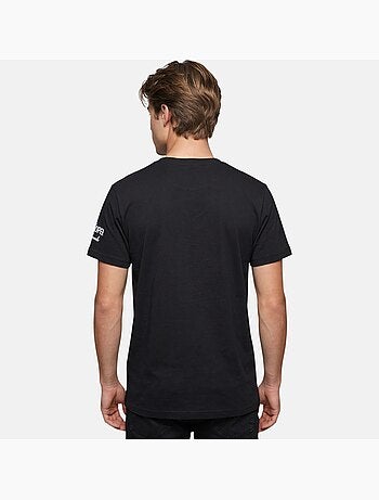 Lee Cooper - Camiseta hombre negro manga corta con bolsillo contrastado