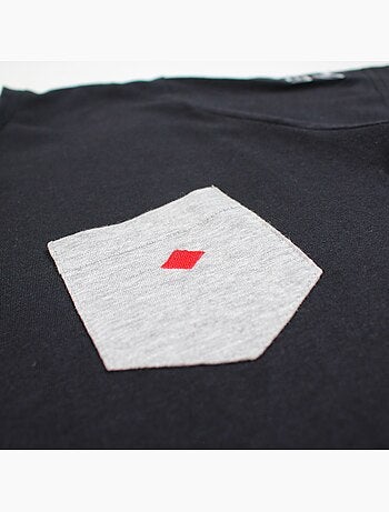 Lee Cooper - Camiseta hombre negro manga corta con bolsillo contrastado