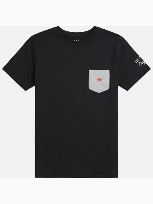 Lee Cooper - Camiseta hombre negro manga corta con bolsillo contrastado - Kiabi