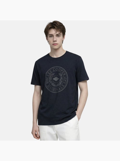 Lee Cooper - Camiseta hombre negro manga corta con logo embossado - Kiabi