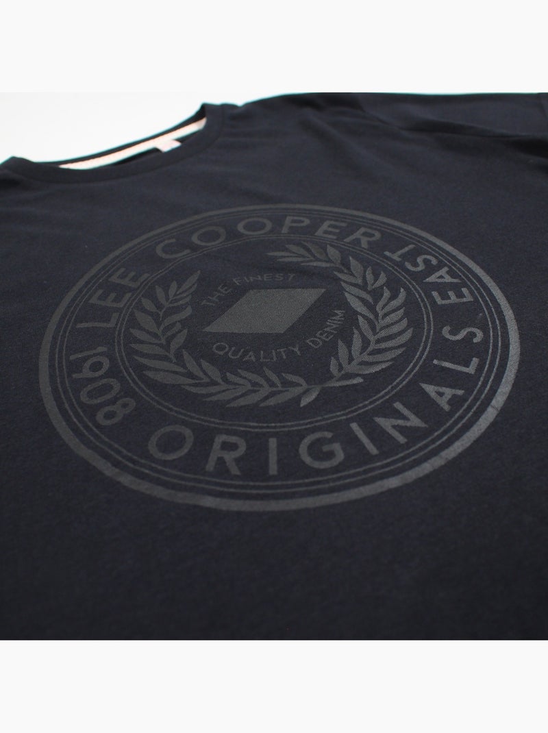 Lee Cooper - Camiseta hombre negro manga corta con logo embossado Negro - Kiabi