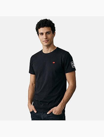Lee Cooper - Camiseta hombre negro manga corta cuello redondo
