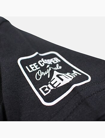 Lee Cooper - Camiseta hombre negro manga corta cuello redondo