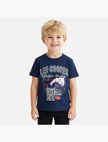 Lee Cooper - Camiseta infantil de manga corta con estilo dinámico