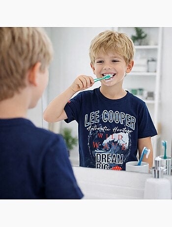 Lee Cooper - Camiseta infantil de manga corta con estilo dinámico