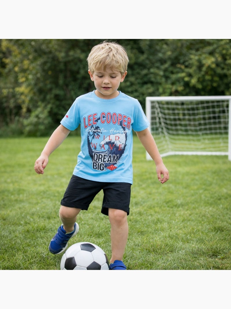 Lee Cooper - Camiseta infantil de manga corta con estilo dinámico Azul - Kiabi