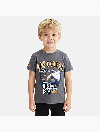 Lee Cooper - Camiseta infantil de manga corta con estilo dinámico