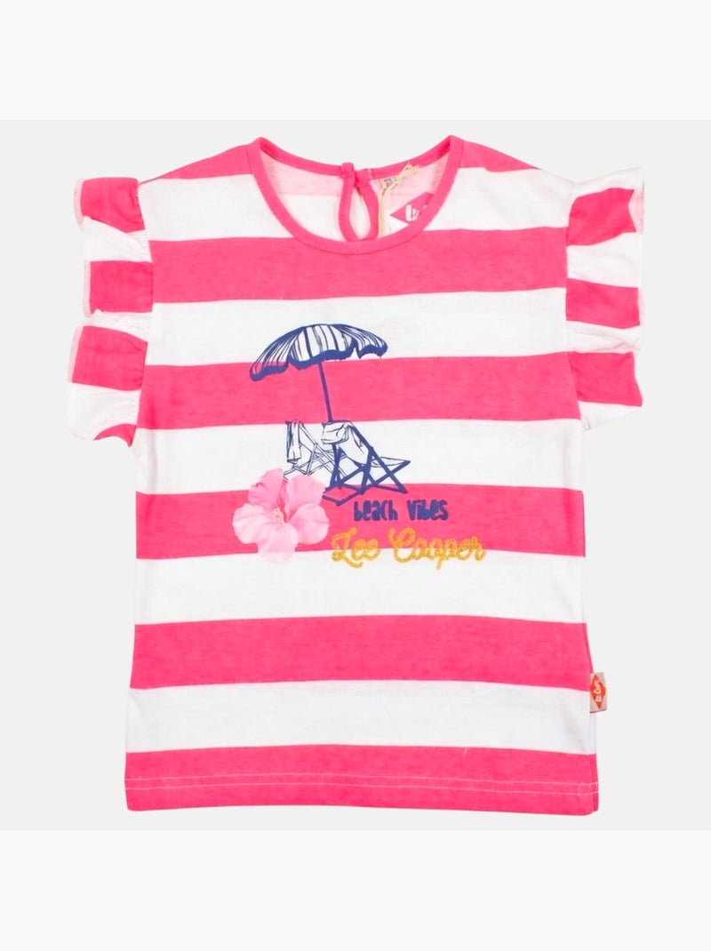 Lee Cooper - Camiseta niña de manga corta Rosa fucsia - Kiabi