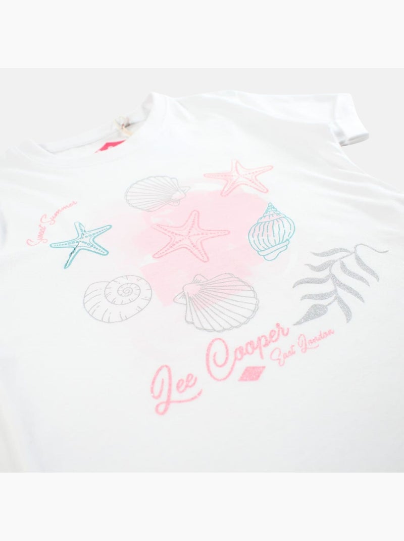 Lee Cooper - Camiseta niña manga corta Blanco - Kiabi