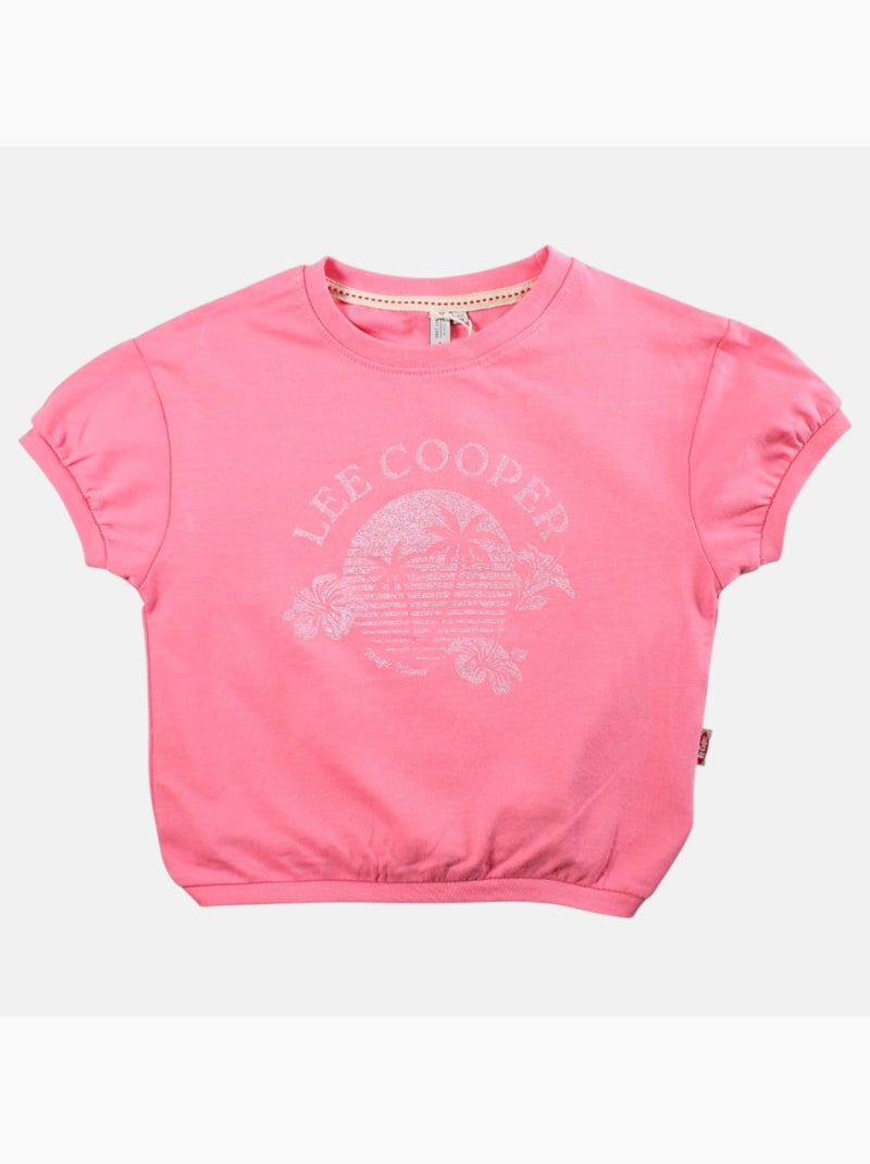 Lee Cooper - Camiseta niña manga corta Rosa fucsia - Kiabi
