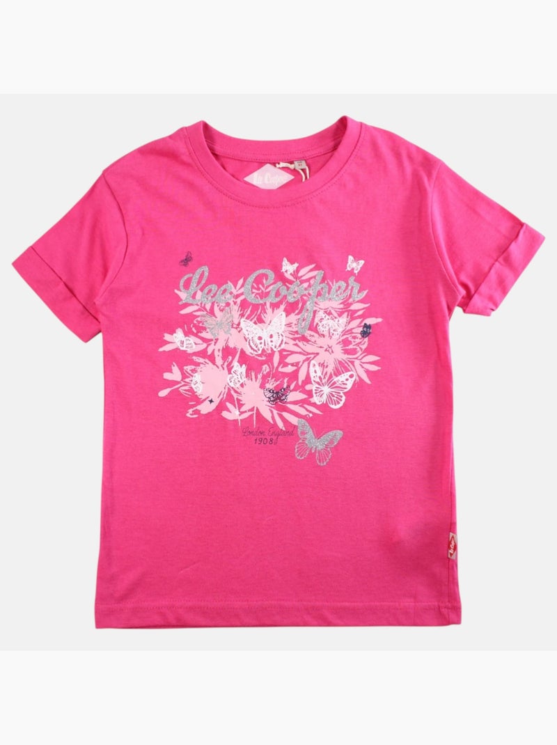 Lee Cooper - Camiseta niña manga corta Rosa fucsia - Kiabi