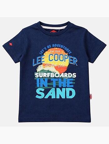 Lee Cooper - Camiseta niño de manga corta con diseño inspirado en el mundo del surf y el verano