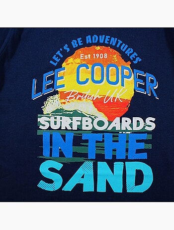 Lee Cooper - Camiseta niño de manga corta con diseño inspirado en el mundo del surf y el verano