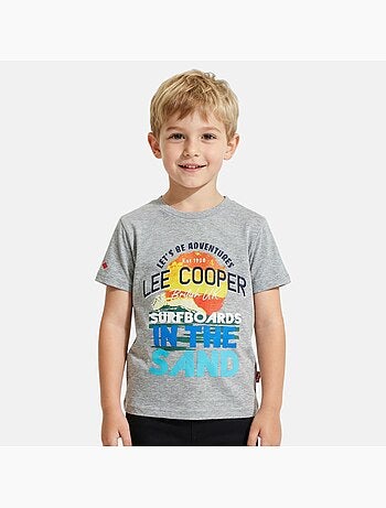 Lee Cooper - Camiseta niño de manga corta con diseño inspirado en el mundo del surf y el verano
