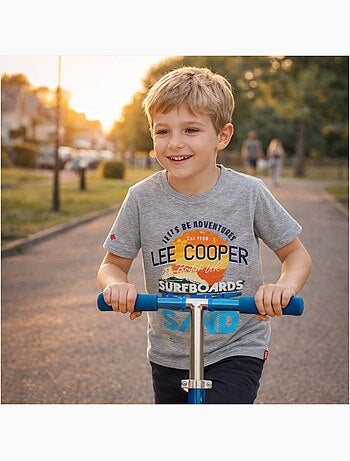 Lee Cooper - Camiseta niño de manga corta con diseño inspirado en el mundo del surf y el verano