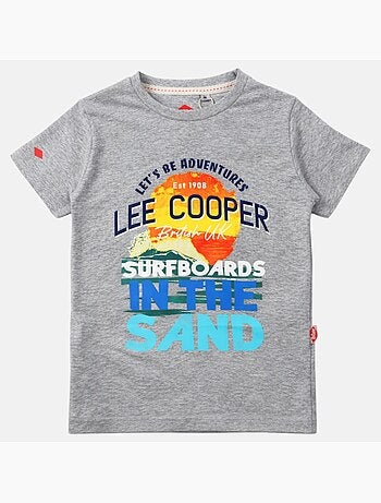 Lee Cooper - Camiseta niño de manga corta con diseño inspirado en el mundo del surf y el verano