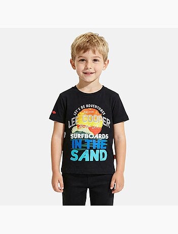 Lee Cooper - Camiseta niño de manga corta con diseño inspirado en el mundo del surf y el verano