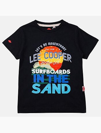 Lee Cooper - Camiseta niño de manga corta con diseño inspirado en el mundo del surf y el verano