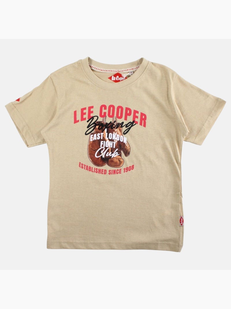 Lee Cooper - Camiseta niño de manga corta con estampado boxing club Beige - Kiabi