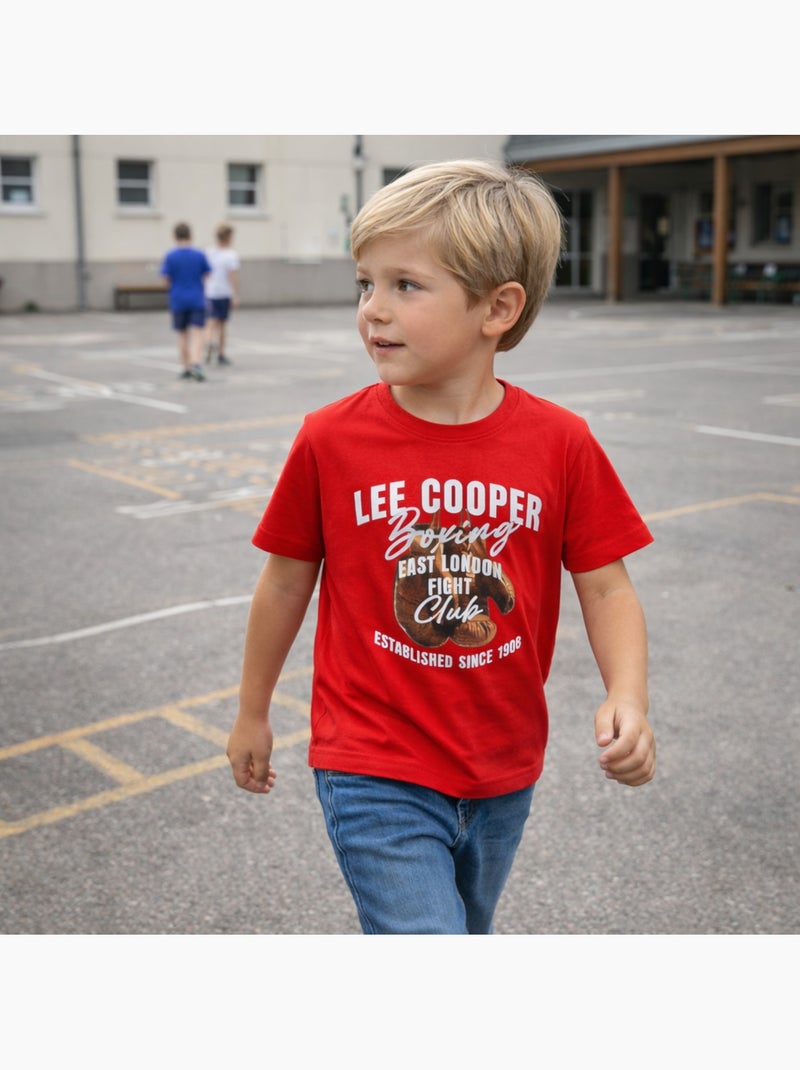 Lee Cooper - Camiseta niño de manga corta con estampado boxing club Rojo - Kiabi