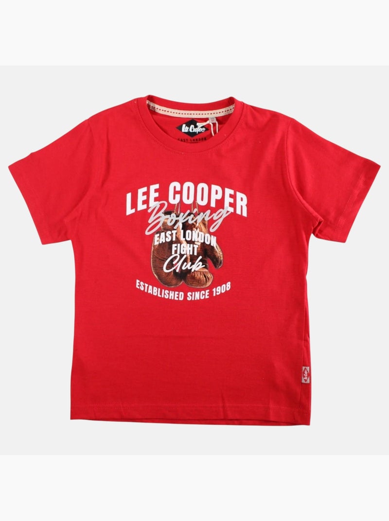Lee Cooper - Camiseta niño de manga corta con estampado boxing club Rojo - Kiabi