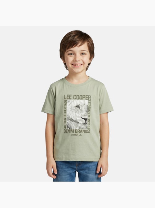 Lee Cooper - Camiseta niño de manga corta con estampado denim brand - Kiabi