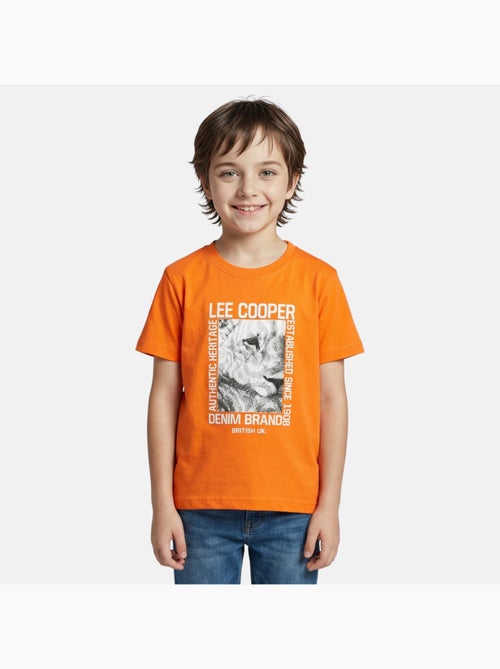 Lee Cooper - Camiseta niño de manga corta con estampado denim brand - Kiabi