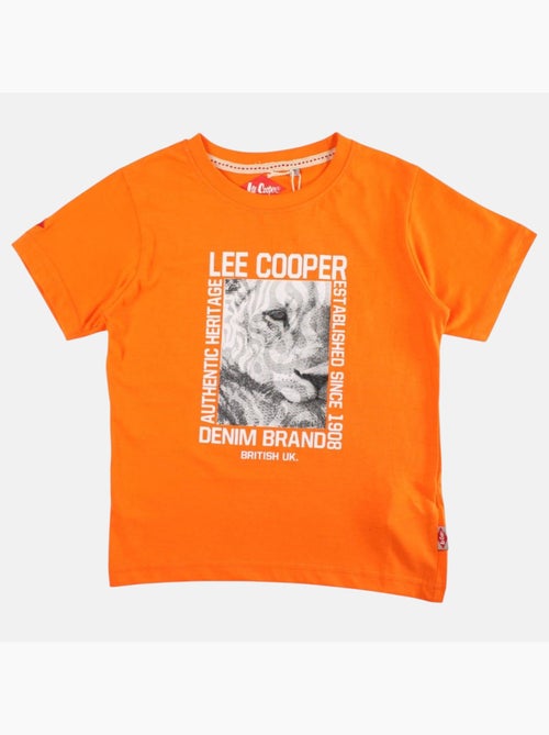 Lee Cooper - Camiseta niño de manga corta con estampado denim brand - Kiabi