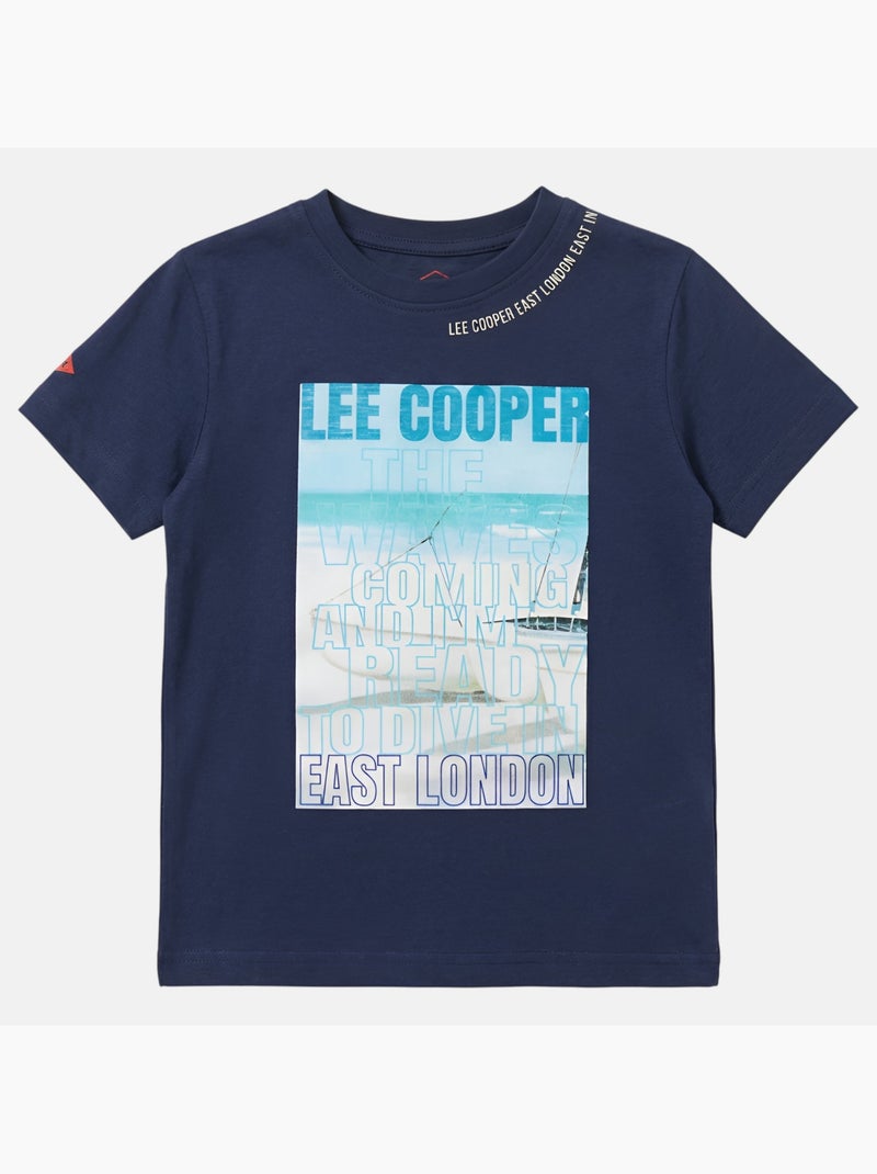 Lee Cooper - Camiseta niño de manga corta con estampado East London Azul marino - Kiabi