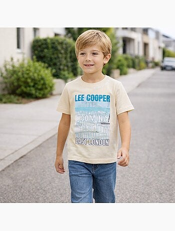 Lee Cooper - Camiseta niño de manga corta con estampado East London