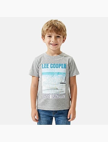 Lee Cooper - Camiseta niño de manga corta con estampado East London