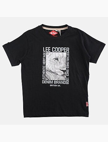 Lee Cooper - Camiseta niño de manga corta con estampado denim brand
