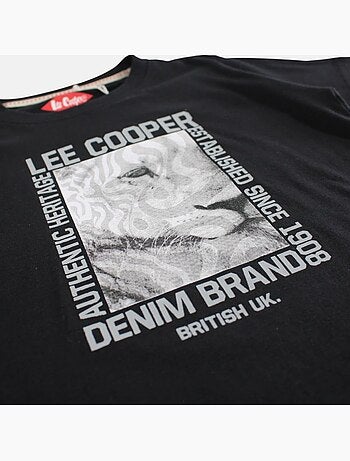 Lee Cooper - Camiseta niño de manga corta con estampado denim brand