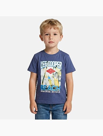 Lee Cooper - Camiseta niño de manga corta con estampado playa