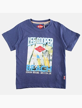 Lee Cooper - Camiseta niño de manga corta con estampado playa