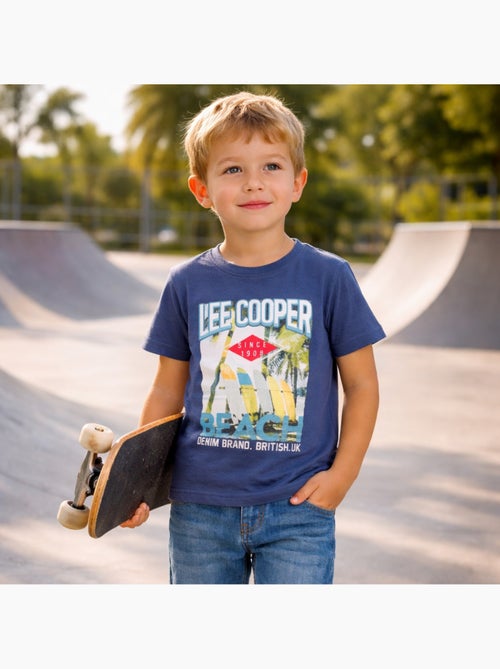 Lee Cooper - Camiseta niño de manga corta con estampado playa - Kiabi